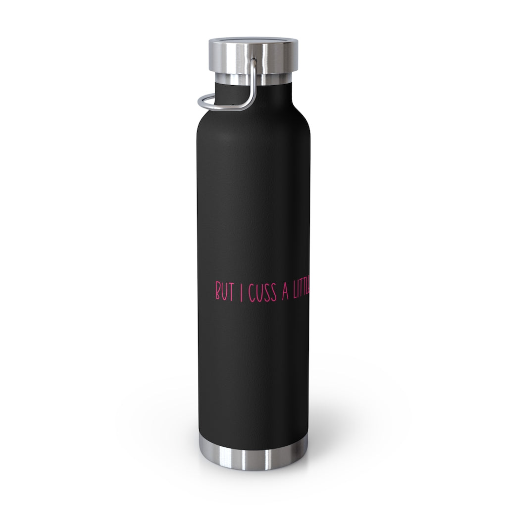 I love Jesus but I cuss a little Insulated Bottle | Christian Inspired Water Bottle | Christian Humor | Pink lettering