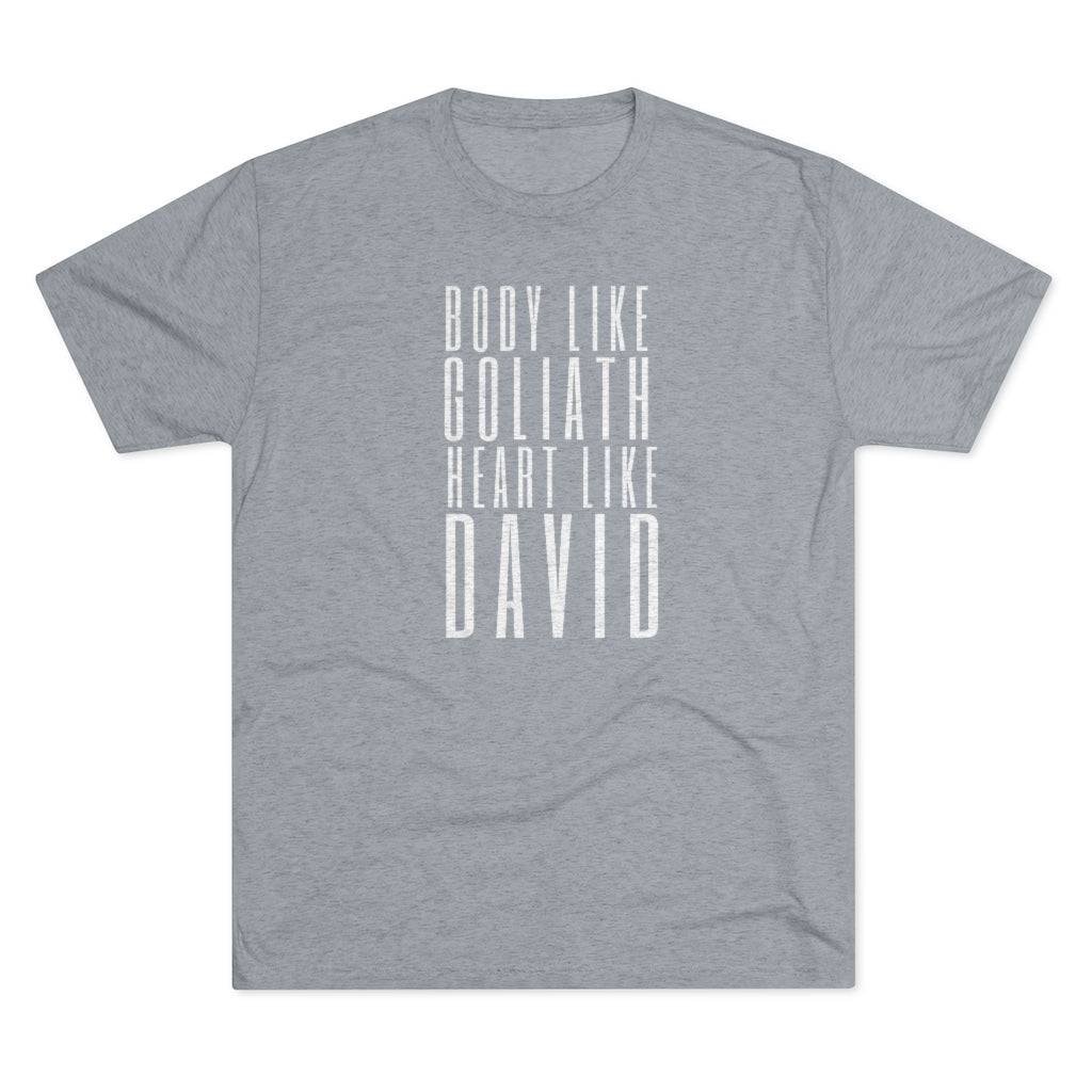 Body Like Goliath, Heart Like David Men's Shirt | Christian Men Gifts | Inspirational Shirt