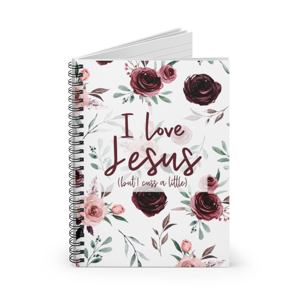 Floral I Love Jesus Journal | Floral Spiral Notebook