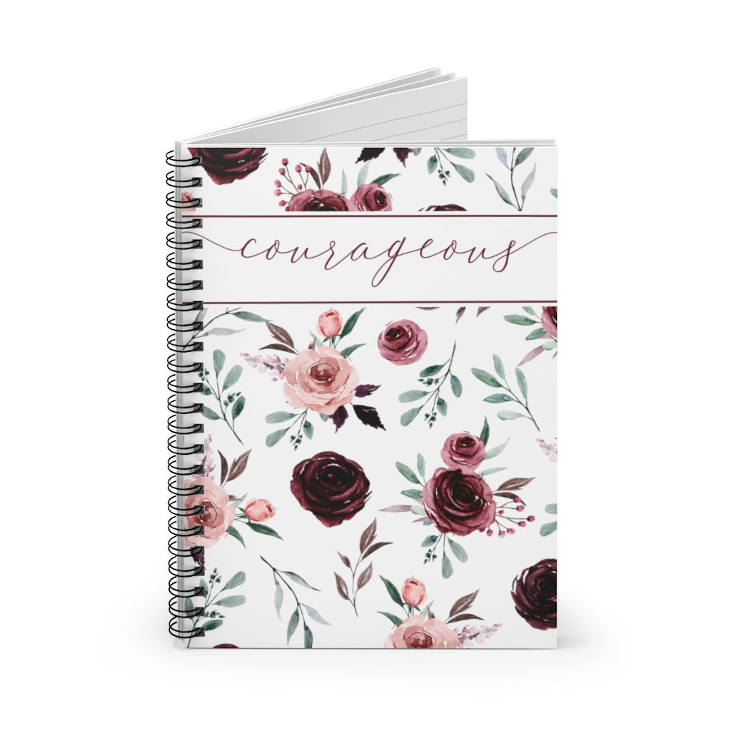 Floral Courageous Journal | Floral Spiral Notebook
