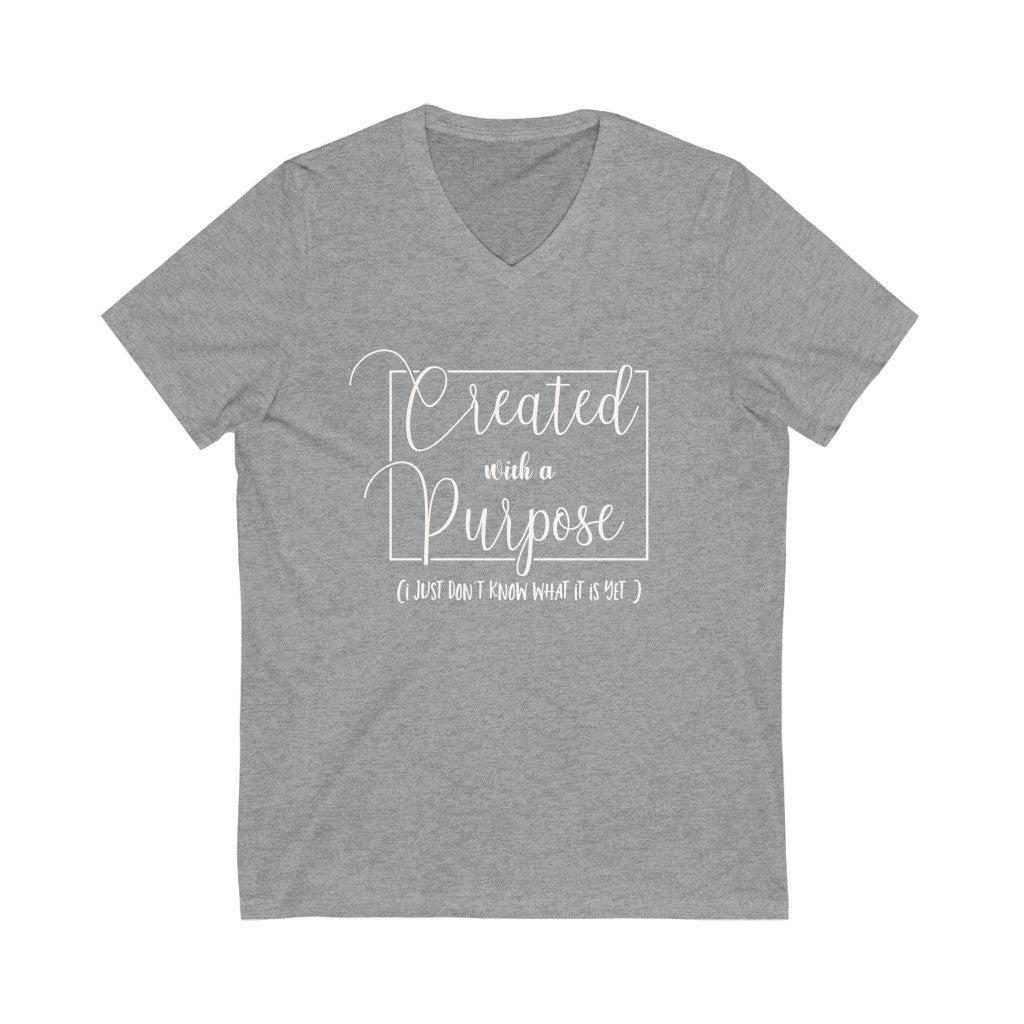 Created with a Purpose V-neck shirt | Funny Christian Shirts |