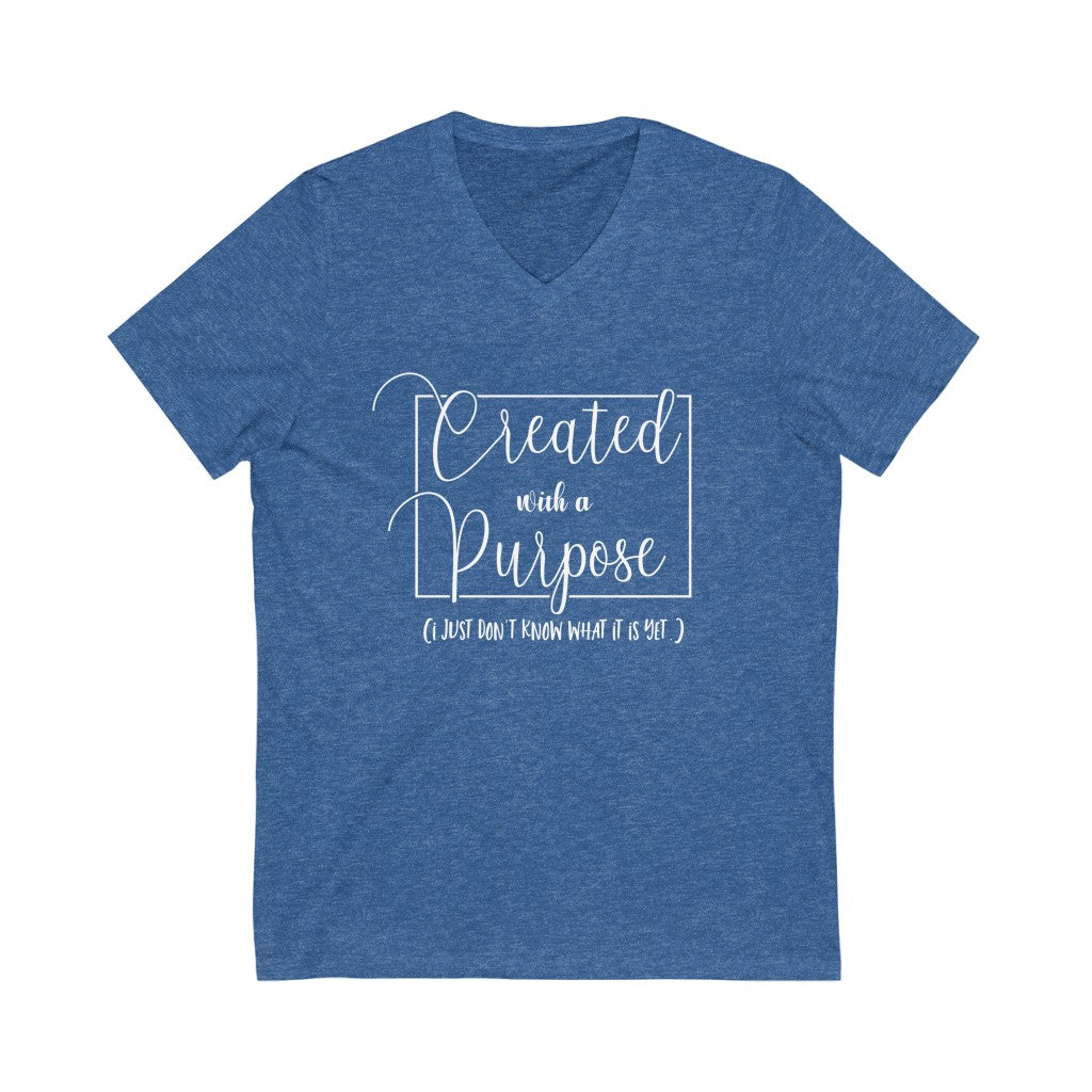 Created with a Purpose V-neck shirt | Funny Christian Shirts |