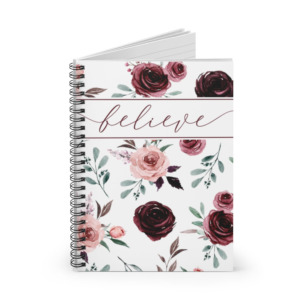 floral believe journal floral spiral notebook