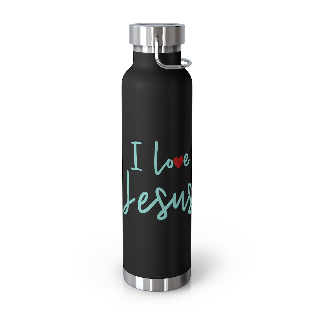 I love Jesus but I cuss a little Insulated Bottle | Christian Inspired Water Bottle | Christian Humor | Aqua lettering