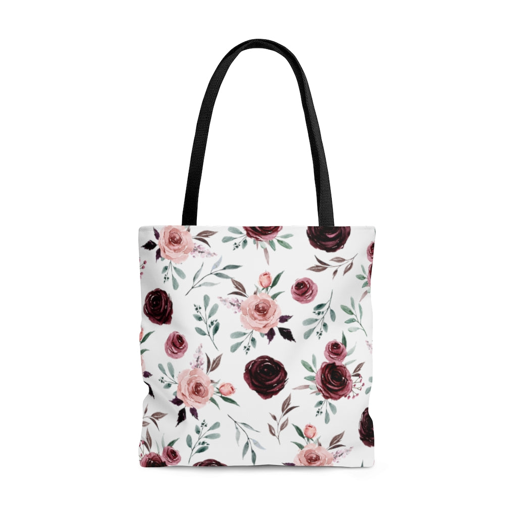 Live Simply Laugh Loudly Love Deeply Canvas Bag | Floral Tote Bag